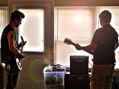 David and Yog practicing before the Abolisher show last night in Franklin, IN.