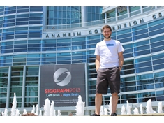 Josh in front of the Anaheim Convention Center.