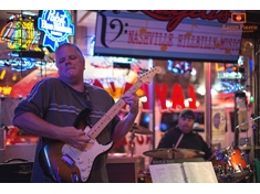 Lead guitarist, Scott Rogers, from Rayla Ray and The Texas Ray-Von Band playing his Fender Stratocaster.