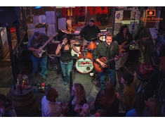 Full band shot of Rayla Ray and The Texas Ray-Von Band.