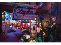 Rayla Ray and the Texas Ray Von band on stage at Layla&#39;s - Nashville&#39;s hillbilly music headquarters.